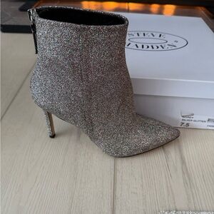 Steve Madden Carey Silver Glitter Boots